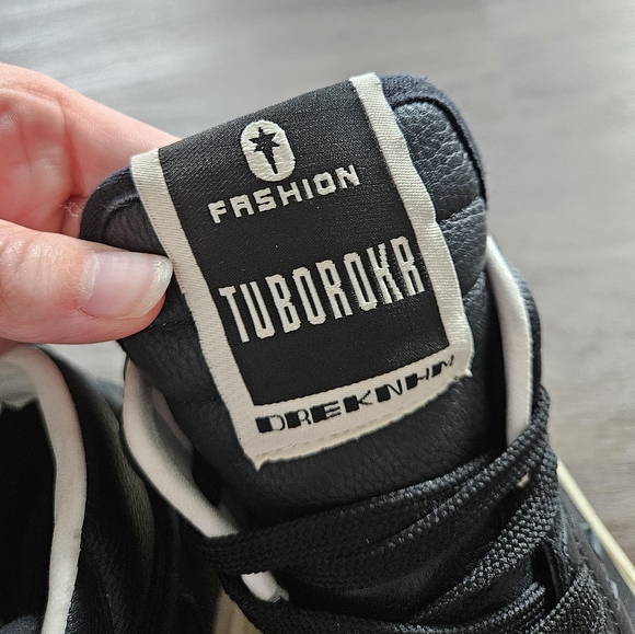 Converse Rick Owens x DRKSHDW TURBOPN Black  Leather High Trainers Mens Size 8.5 - Picture 8 of 11